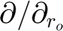 $\partial/\partial_{r_o}$